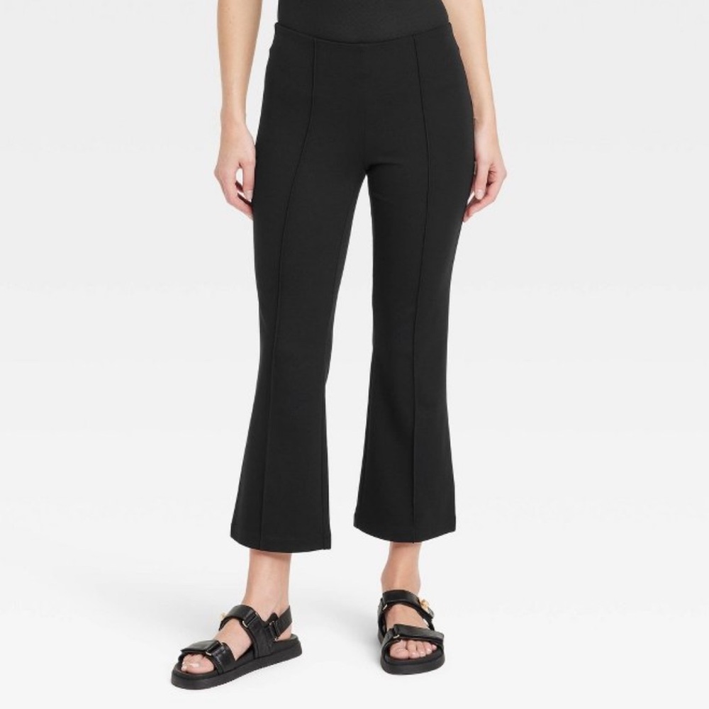 Women's High-Rise Slim Fit Cropped Kick Flare Pull-On Pants - A New Day™